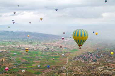 Türkiye, balon Kapadokya, üstten görünüm
