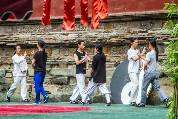 Kina, Wudang kloster, Wushu training — Stockfoto