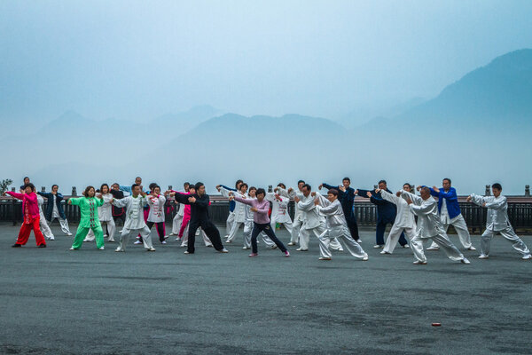 China, the Wudang monastery, Tai Chi classes