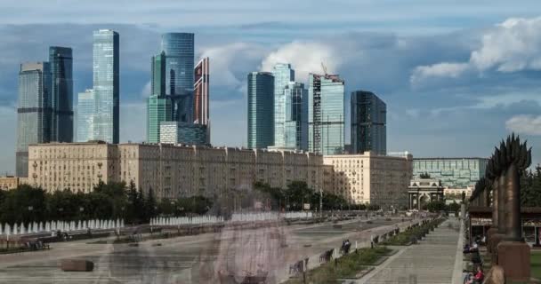 Moscovo Rússia Parque Vitorioso Poklonnaya Hill Lapso Tempo Suave — Vídeo de Stock