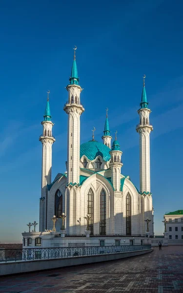 Meczet Kul Sharif Kreml Kazan Wschodzie Słońca Czystym Niebem Rosja — Zdjęcie stockowe