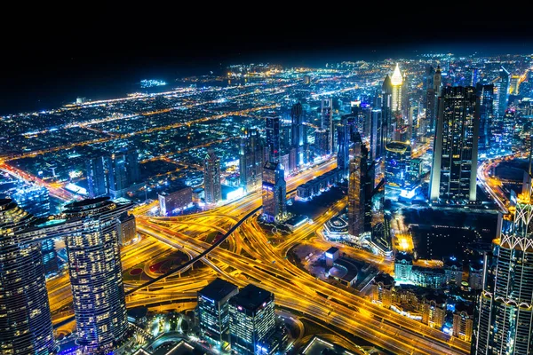 2020 Dubai Vae Dubai Downtown Und Ampeln Von Oben Bei — Stockfoto