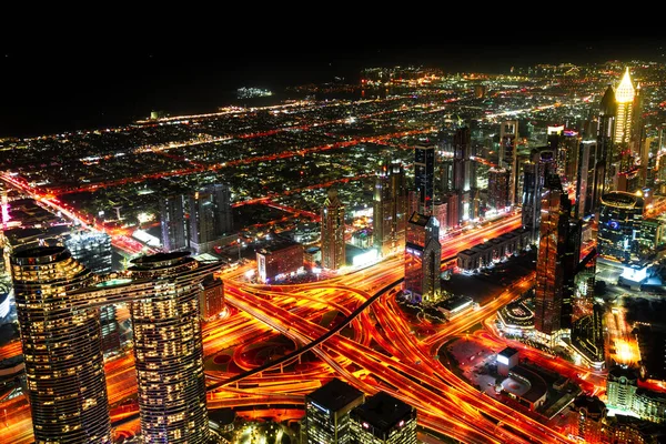 2020 Dubai Vae Dubai Downtown Und Ampeln Von Oben Bei — Stockfoto