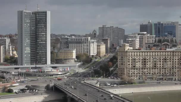 Nieuwe Arbat, weergave van bovenaf, vallen — Stockvideo