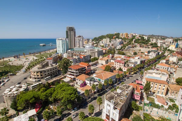 Albánia, Durres város, a felülnézet — Stock Fotó