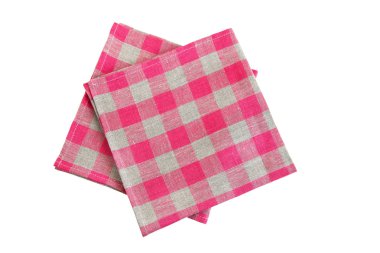 İki masa peçete izole beyaz arka plan üzerinde