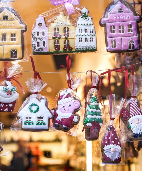 Christmas Gingerbread Cookies Cake Biscuit Souvenir Prague — Stock Photo, Image