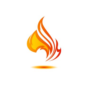 Ateş alevi. Tasarım elementi. Vektör illüstrasyonu.