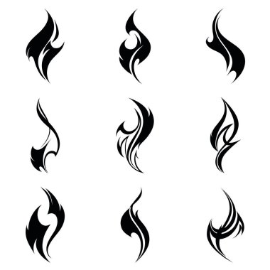 Ateş alevleri. Kolaj. Tasarım elementi.