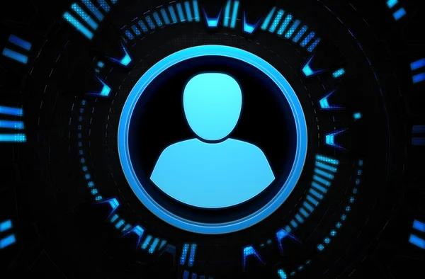 Użytkownik niebieski ikona w przestrzeni technologii — Zdjęcie stockowe