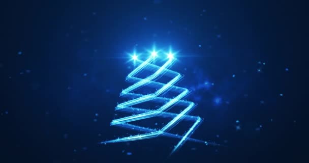 Ίχνη Φωτός Σχήμα Χριστουγεννιάτικου Δέντρου Αφηρημένη Animation Δέντρο Χριστούγεννα Χειμερινές — Αρχείο Βίντεο