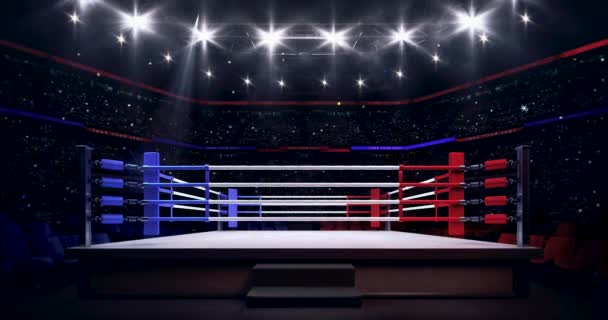 Anneau Boxe Vide Prêt Pour Combat Animation Arène Sportive Avec — Video