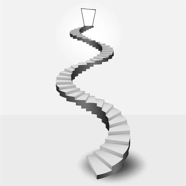 Circular stairway leading to heaven door — Stock Vector