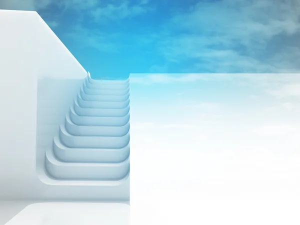 Separated staircase in blue sky light design — Stock Photo, Image