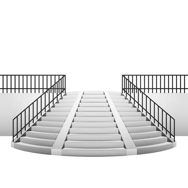 Escalier circulaire avec main courante sur fond blanc — Image vectorielle