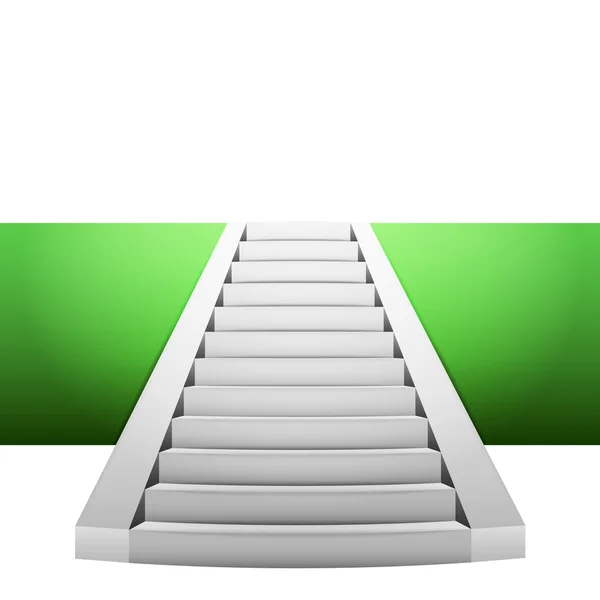 Escadaria estreita no elemento de design tira verde — Vetor de Stock
