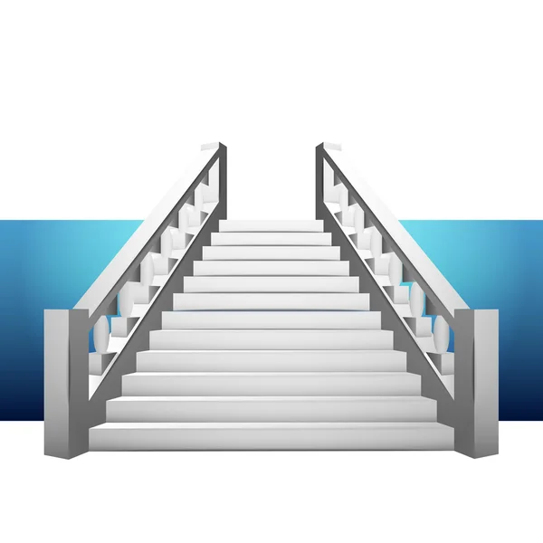 巴洛克式楼梯和栏杆上蓝色地带 — 图库矢量图片