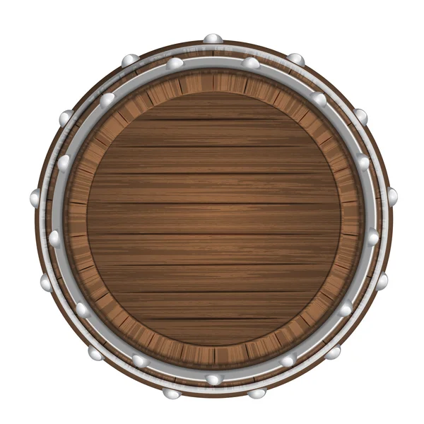 Wooden barrel top object 3D design isolated — Stock Vector