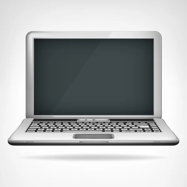 Opengeklapte laptop object 3d ontwerp geïsoleerde vector — Stockvector