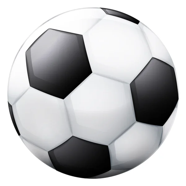 Bola de fútbol clásico 3D objeto aislado — Vector de stock