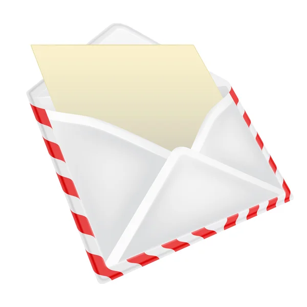Відкритого конверта видом паперу об'єкт точки зору ізольовані — Stockvector