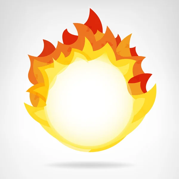 Fuoco fiamma cerchio sfondo vettore isolato — Vettoriale Stock