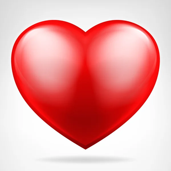 Redondo corazón rojo icono aislado vector — Vector de stock