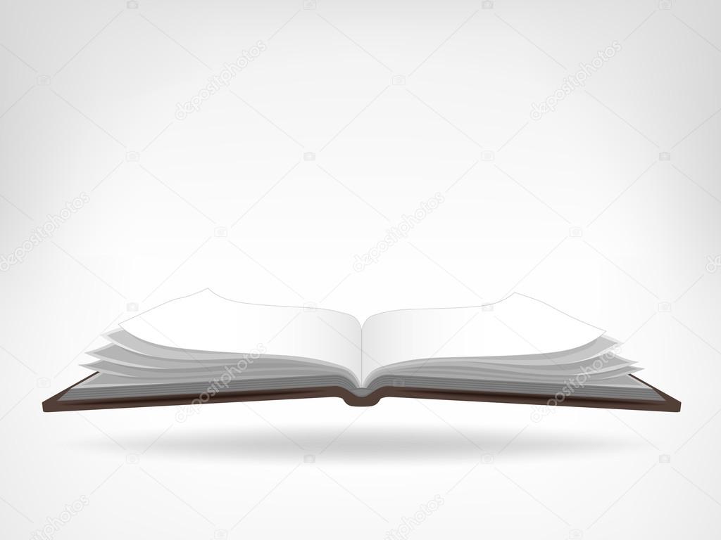 open workbook side view isolated object