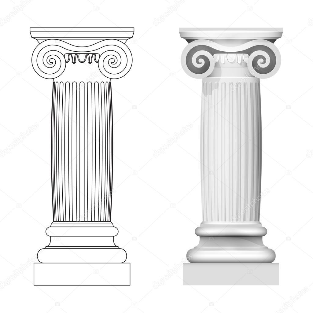 ionic column style side view isolated