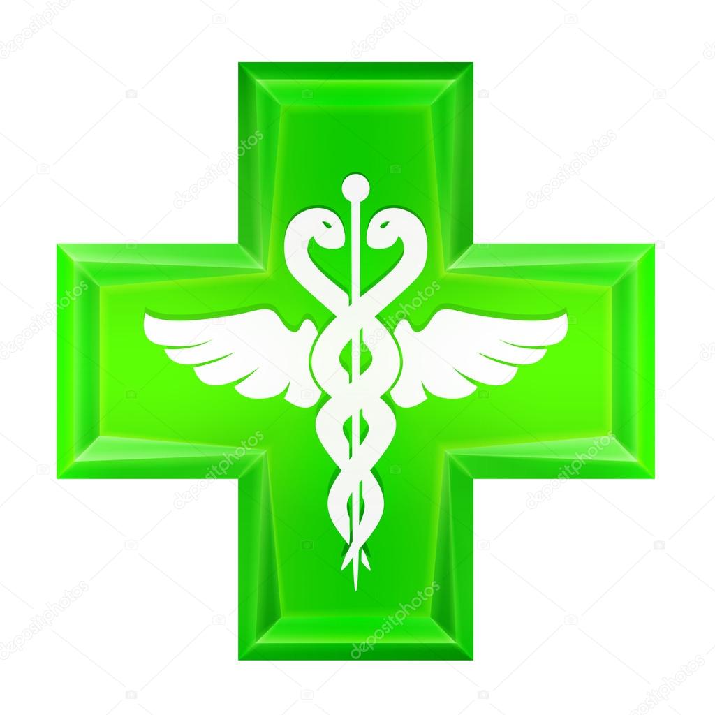 green health cross icon isolated