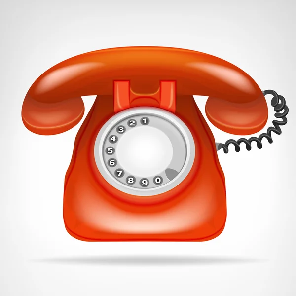 Retro-rotes Telefon — Stockvektor