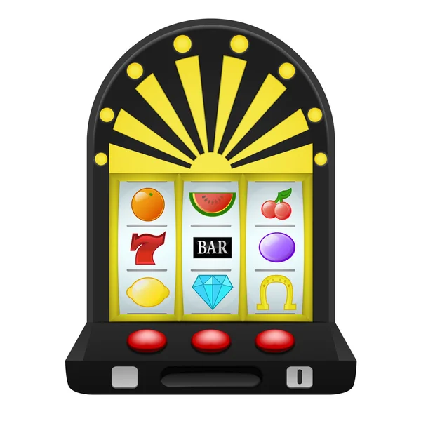 Glücksspiel am schwarzen Spielautomaten-Objekt — Stockvektor