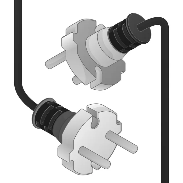 Stecker trennen Endung isometrische Ansicht — Stockvektor