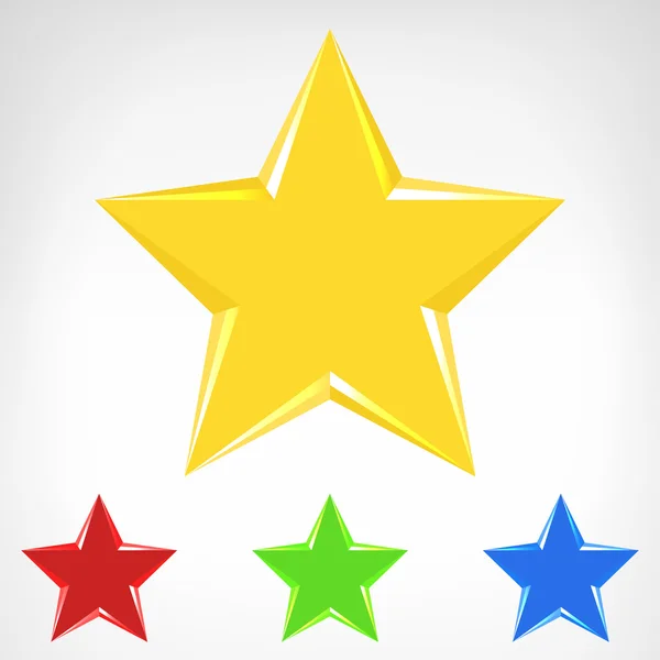 Collection d'éléments étoiles quatre couleurs — Image vectorielle