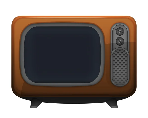 Bruin retro televisie-object — Stockvector