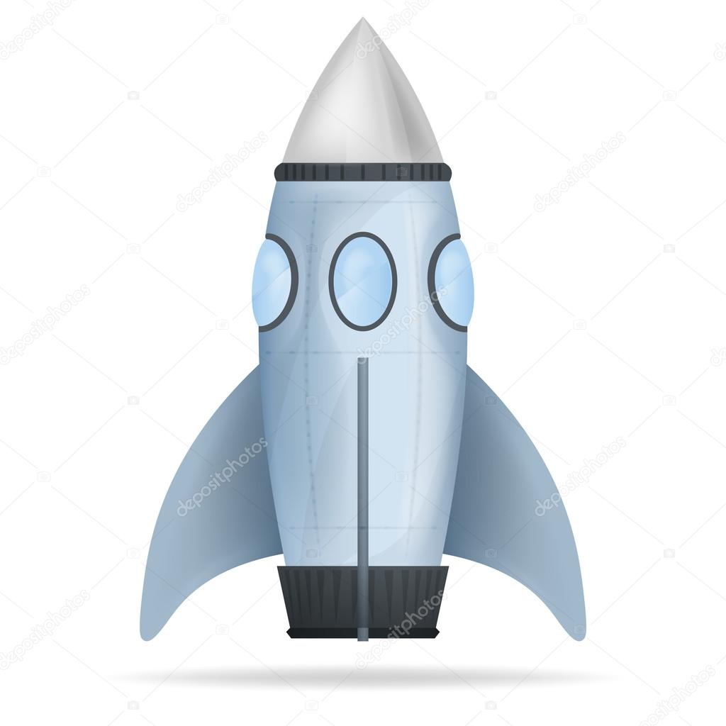 Blue standing rocket