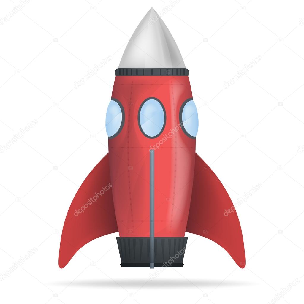 Red standing rocket