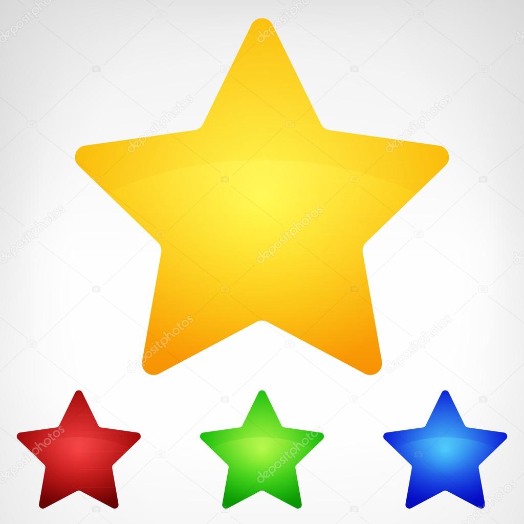 Four color rounded star element set