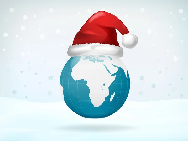 Afrika globe weergave bedekt met kerst Pet — Stockvector
