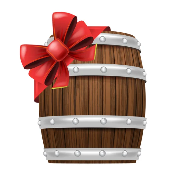 Dryck cask med röd festliga — Stock vektor