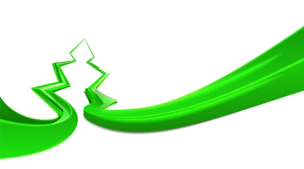 Albero di Natale verde disegno forma angolare — Vettoriale Stock