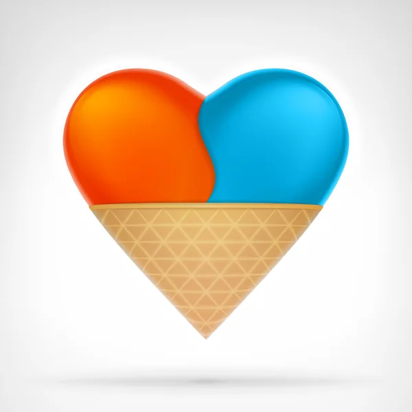 I love ice cream concept — Stock Vector