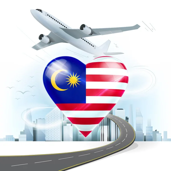 Concetto di viaggio con bandiera Malesia — Vettoriale Stock