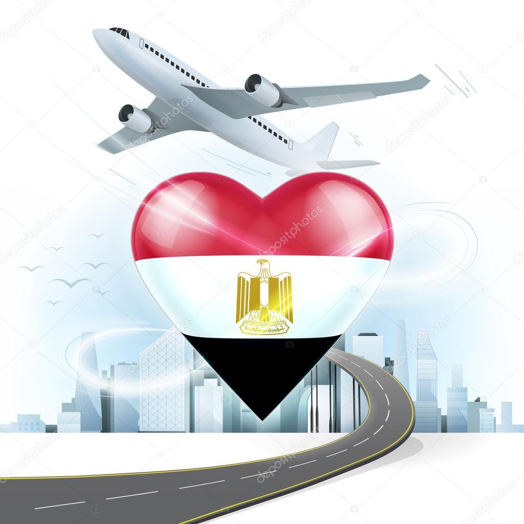 Travel concept with Egypt flag