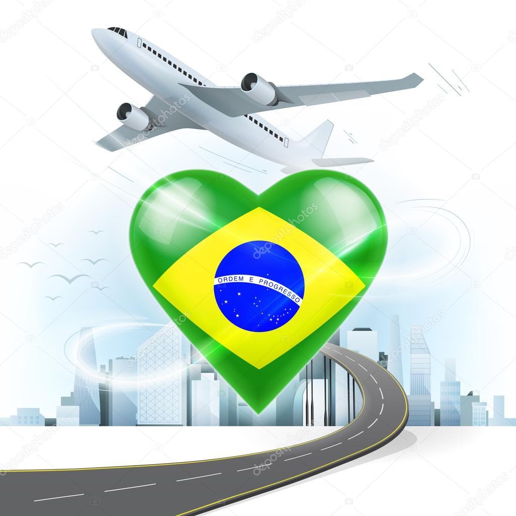 Travel concept with Brazil flag