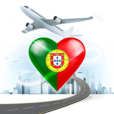 Seyahat konsepti ile Portekiz bayrağı