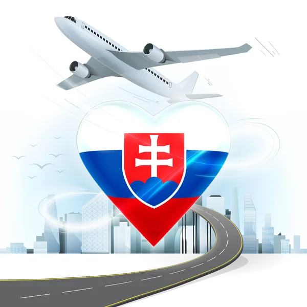 Travel concept with Slovakia flag — Stock Vector