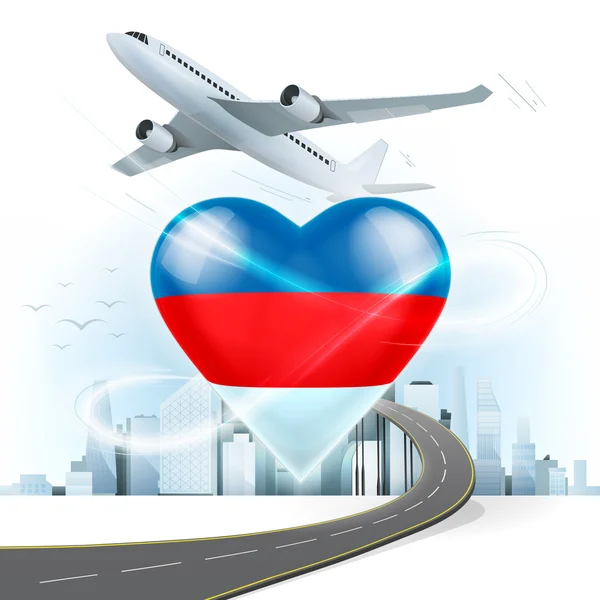 旅游概念与俄罗斯国旗 — 图库矢量图片