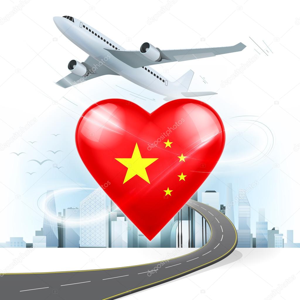 Travel concept with China flag