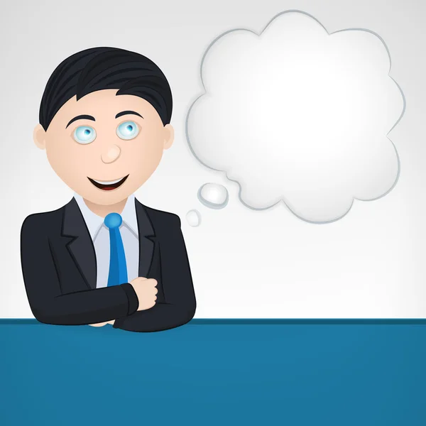 Pensant homme d'affaires avec nuage — Image vectorielle